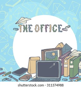 Vector art for design. The office objects.
