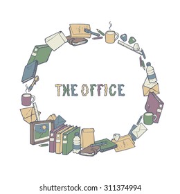 Vector art for design. The office objects.