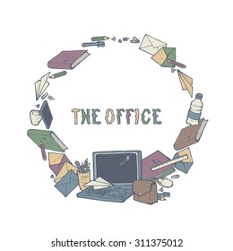 Vector art for design. The office objects.