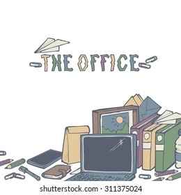 Vector art for design. The office objects.