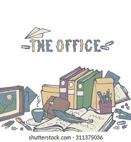 Vector art for design. The office objects.
