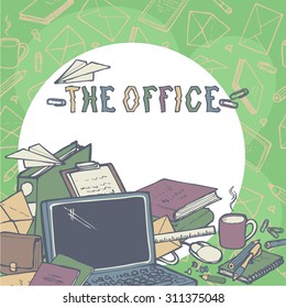 Vector art for design. The office objects.