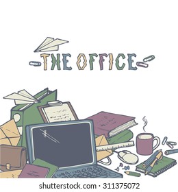 Vector art for design. The office objects.
