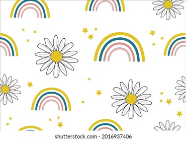diseño de arte vectorial arco iris con mano