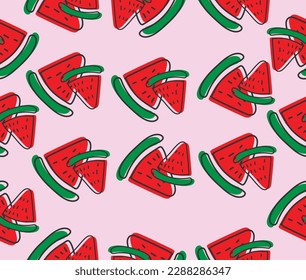 vector art design seamless pattern watermelon