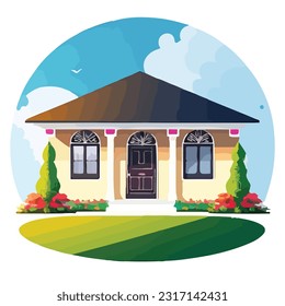 Vector Art Design Showcasing a Sleek and Contemporary Duplex House and Lot