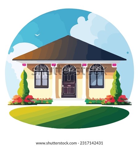 Vector Art Design Showcasing a Sleek and Contemporary Duplex House and Lot