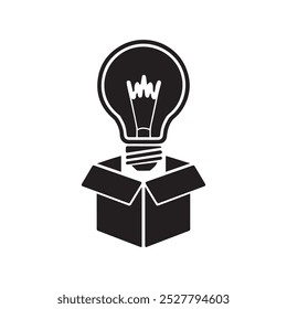 Ein Vektorgrafik-Design von Silhouette Glühbirne mit weißem Hintergrund