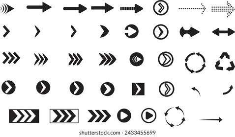 Vector art for different symbols for arrow. more than 20 arrows