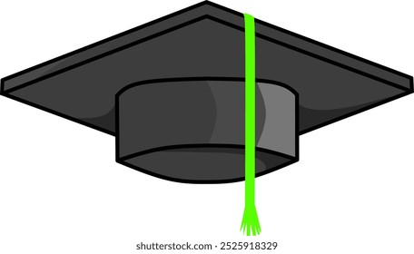 Vector art diploma cap graduation mark of a university 