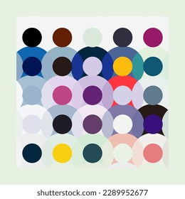 Vector art, diverse crowd abstract pattern, society, community concept. Multicultural human silhouettes symbolize the right to be different and the inclusivity of gatherings. People group background