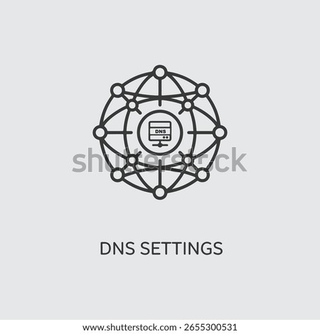 Vector art of dns settings icon representing global internet domain name system