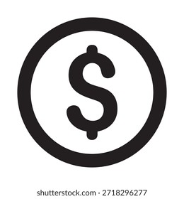 Arte vectorial de signo de dólar dentro de un círculo