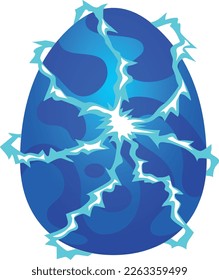 Vector art. Dragon egg with lightning power. Game art. Fancy. Epic. Prop.