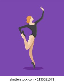 Vector Art Drawing. Ballet Dancer ballerina. Illustration of woman
