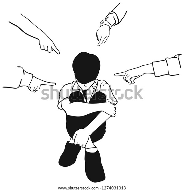 Vector Art Drawing Concept Accusation Guilty People Stock