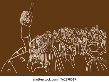 concert crowd drawing