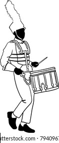 Vector art drawing of drums during a parade