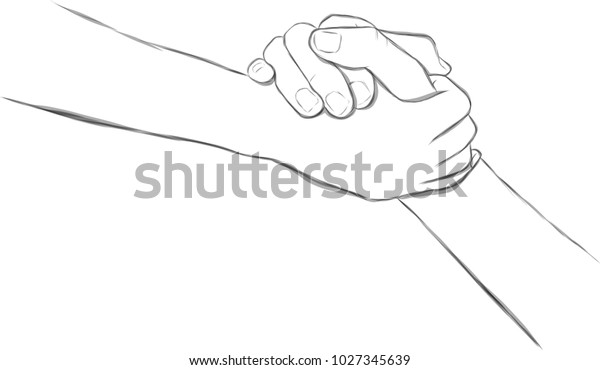 Vector Art Drawing Helping Hand Outstretched Stock Vector Royalty Free