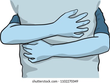 Vector art drawing of hug drawing on white background.