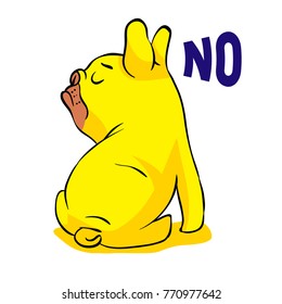 Vector art and drawing illustration with yellow funny dog