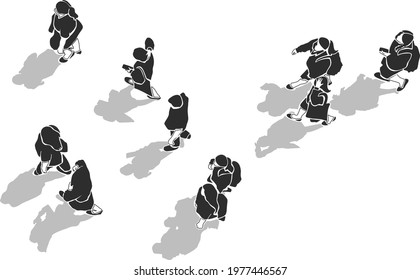 Vetor de Action and Movement Icons vector design,,People figures in motion,  running, walking, jumping vector black icons do Stock