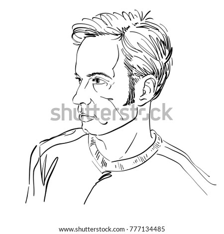 Vector art drawing, portrait of man blaming somebody, this is no good. Facial expressions, people emotions.