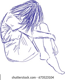 Girl Alone Sad Stock Illustrations Images Vectors Shutterstock