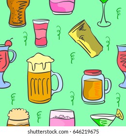 Vector art drink pattern style