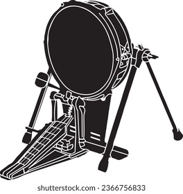 Vector Art of Drum Pedal - Musical Equipment Illustration, "Drumming Essentials - Kick Drum Double Pedal Icon"
"Musical Gear Sketch - Bass Drum and Pedal Illustration"