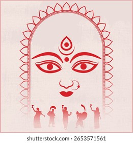 a vector art durga puja banner design