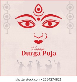 A vector art durga puja card design