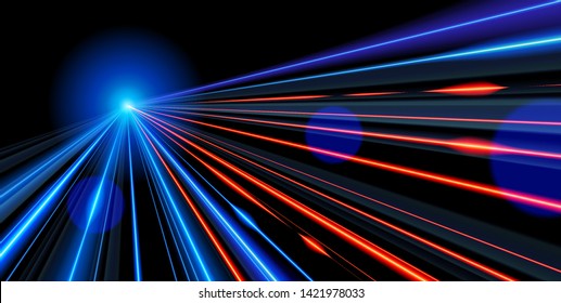 Vector art of dynamic light motion, light trail, high speed effect, traffic motion. light motion effect, slow shutter of traffic. 