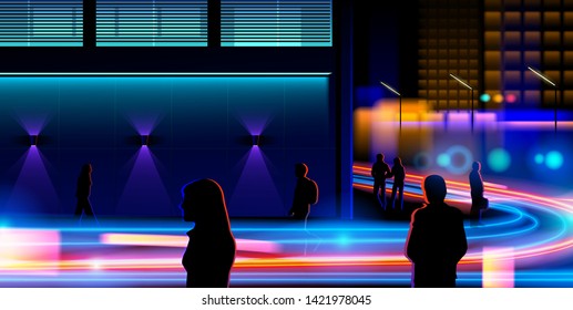 Vector art of dynamic light motion, light trail, high speed effect, traffic motion. light motion effect, slow shutter of traffic. 