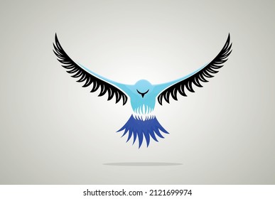 arte vectorial de un águila volando con su ala larga. Arte vectorial de águila grande. Vector de pájaro volador.