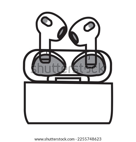 vector art Ear Earbud Headphones - Blac