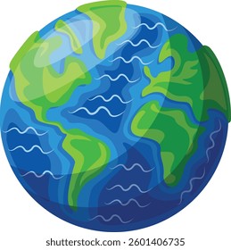 The vector art of the Earth planet