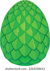 Vector art. Egg with dragon skin scales. Dragon's Egg. Game art. Fancy. Epic. Prop.