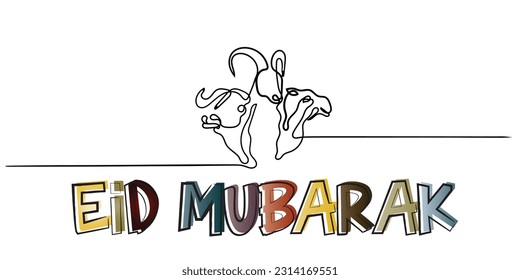 vector art of Eid postcard for kids