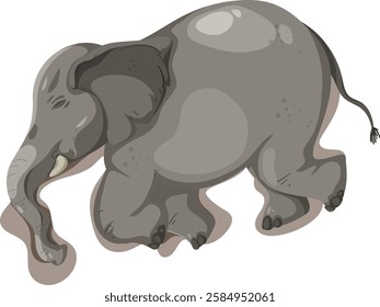 Vector art of an elephant from above