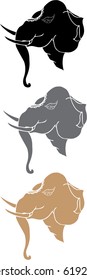 the vector art of elephant head design for logo
