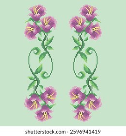 vector art embroidery floral border