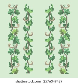 vector art embroidery leaf decor