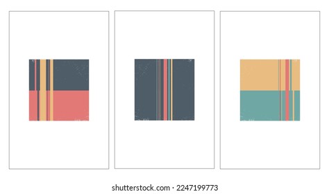 vector art with ethnic motifs; pattern with texture of dust scratches; abstract modern contemporary art designed in shapes of colored geometrical figures; hipster style wall papers