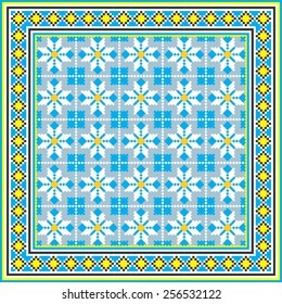 Vector art ethnic ornament with elements of flowers and plants on white background