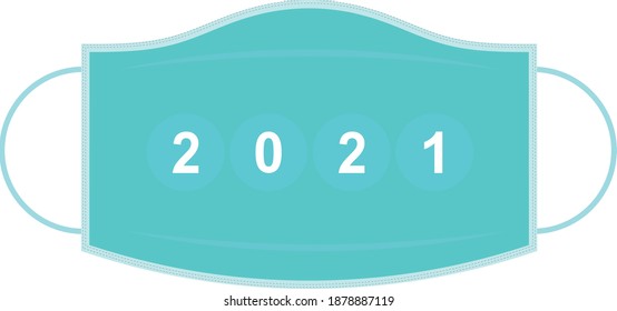  arte vectorial de la máscara facial para el año nuevo.