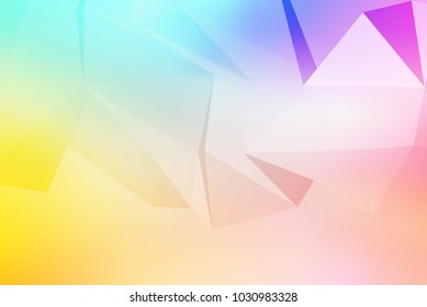 Vector art of faceted 3d crystal colorful shapes, banners. Horizontal crystal banners, faceted colorful.