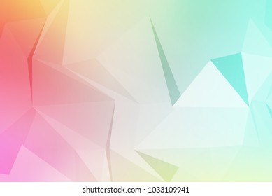 Vector art of faceted 3d crystal colorful shapes, banners. Horizontal crystal banners, faceted colorful.