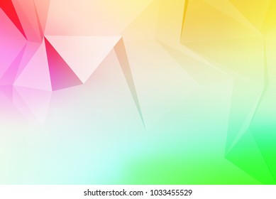 Vector art of faceted 3d crystal colorful shapes, banners. Horizontal crystal banners, faceted colorful.