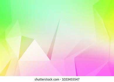 Vector art of faceted 3d crystal colorful shapes, banners. Horizontal crystal banners, faceted colorful.